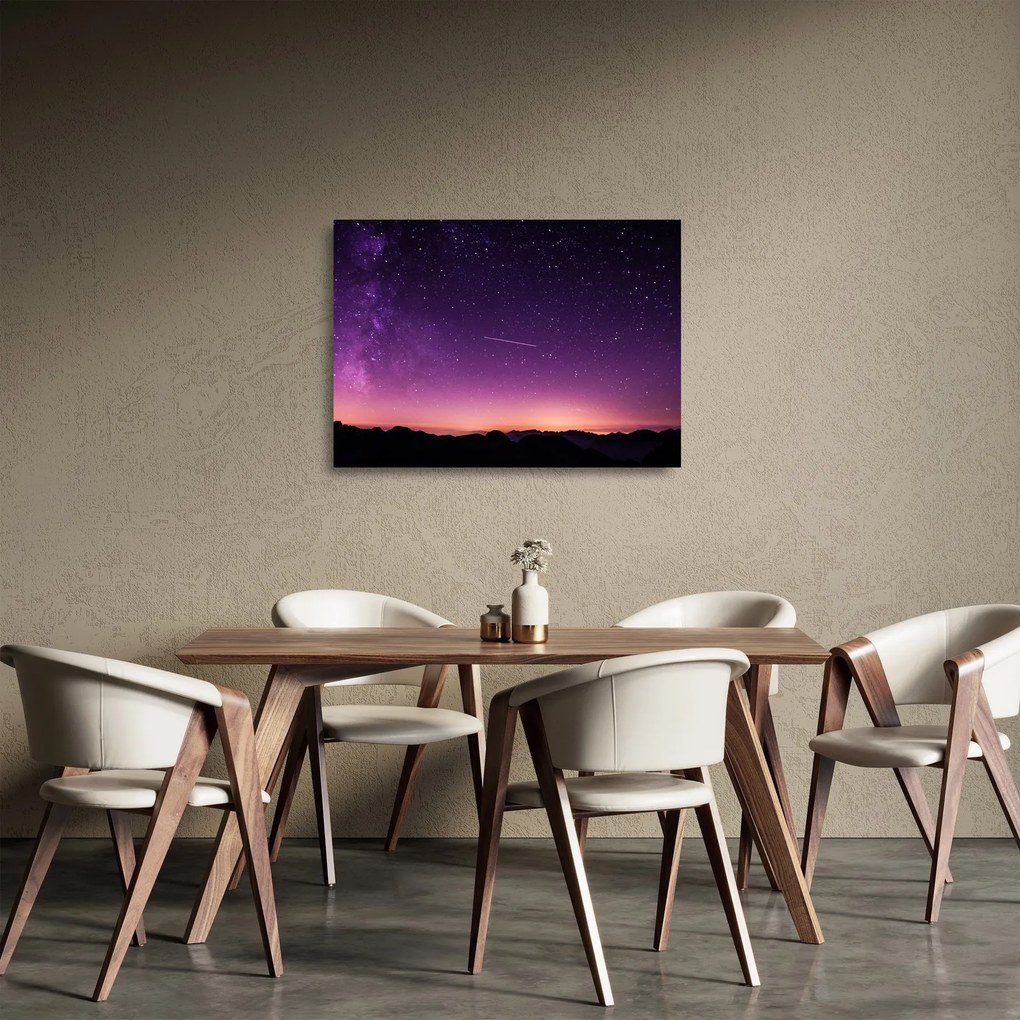 Obraz na szkle - niebo ze spadającą gwiazdą (70x50 cm)