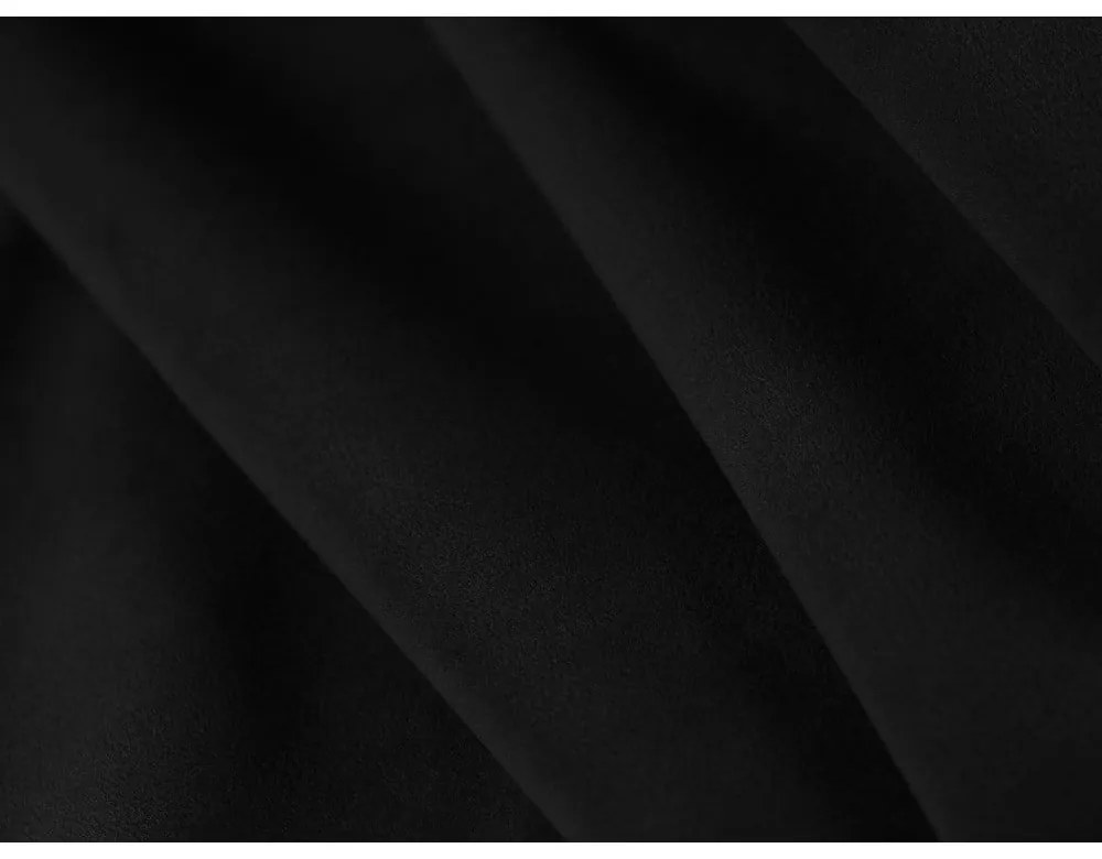 Czarna aksamitna rozkładana/ze schowkiem sofa 247 cm Jodie – Micadoni