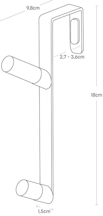 Biały metalowy wieszak na drzwi 1,5 cm Tower – YAMAZAKI