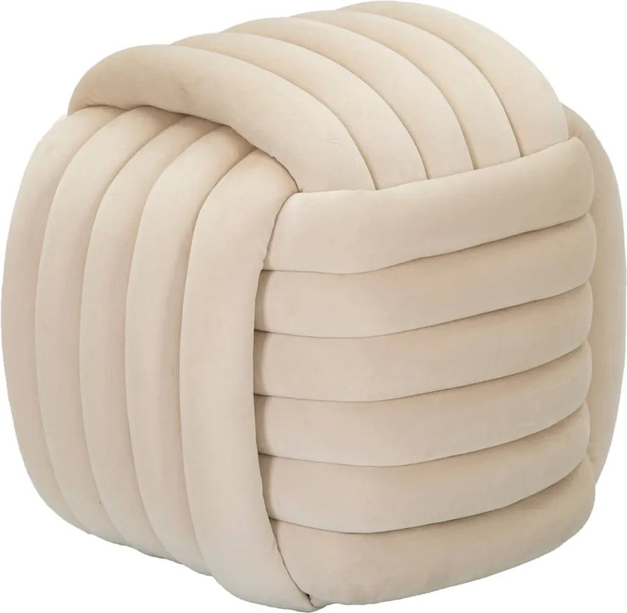 Kremowy aksamitny puf Softy – Mauro Ferretti