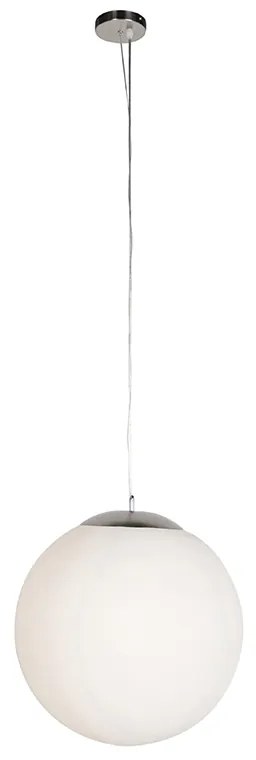 Inteligentna skandynawska lampa wisząca srebrna z opalowym szkłem 50 cm z WiFi A60 - Ball 50