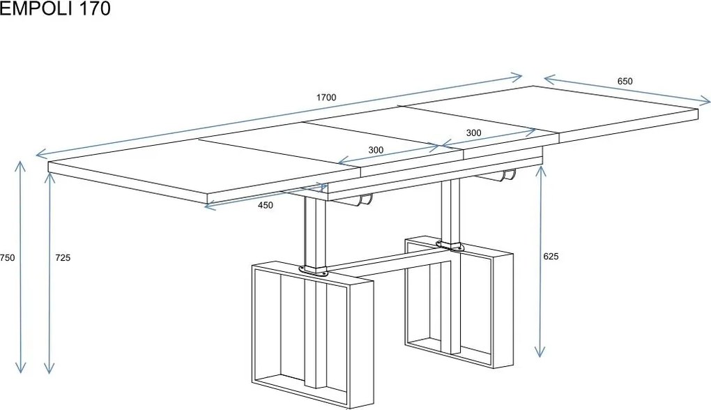 Ławostół z podnoszonym i rozkładanym blatem Empoli kaszmir