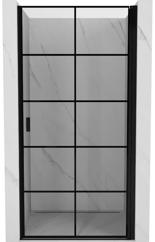 Mexen Mist-B drzwi prysznicowe uchylne prawe 70 cm, czarna kratka, czarne - 8A2-070-000-70-77-P