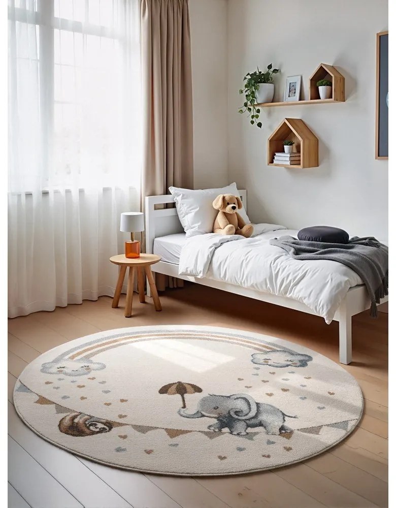 Kremowy dywan dziecięcy ø160 cm Walk like an Elephant Rainbow – Villeroy&amp;Boch