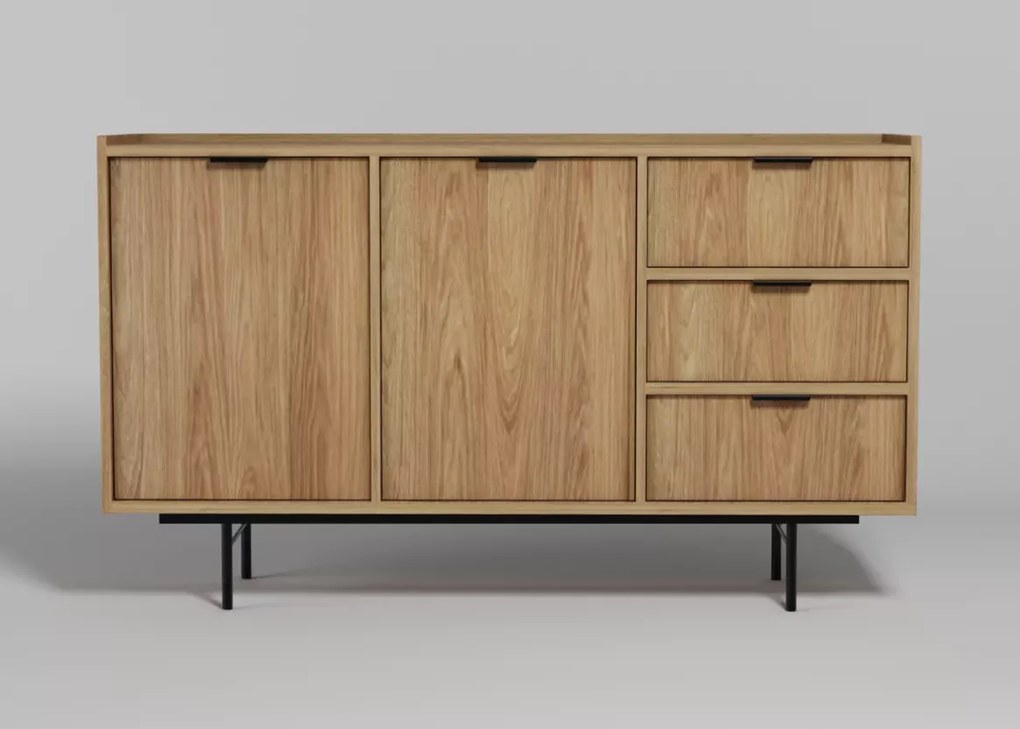 Komoda Nordell 2D3S – nowoczesna komoda z 2 drzwiami i 3 szufladami