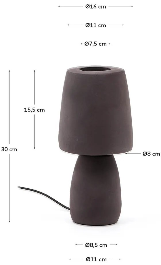 Ciemnobrązowa lampa stołowa (wysokość 30 cm) Tandy – Kave Home