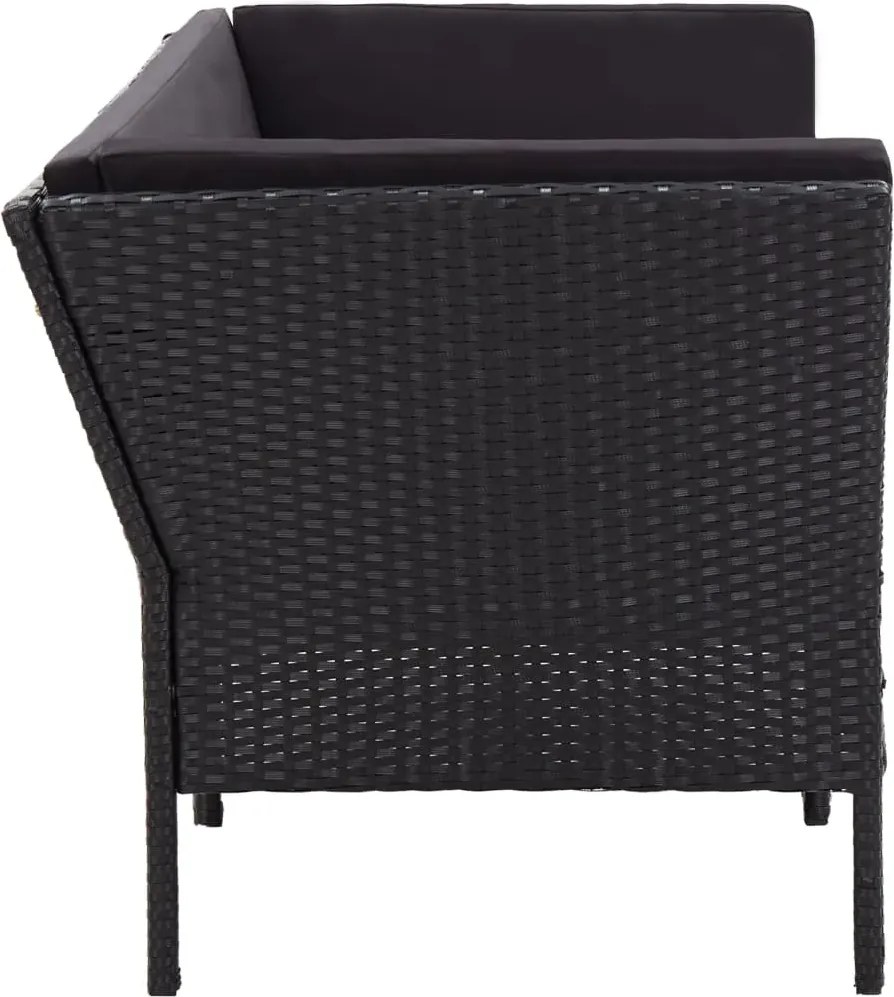 Zestaw czarnych mebli ogrodowych - Naja 5X