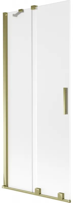 Mexen Velar parawan nawannowy 2-skrzydłowy rozsuwany 85 x 150 cm, szron, złoty - 896-085-000-31-50
