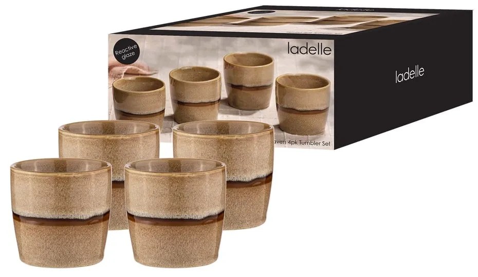 Jasnobrązowe porcelanowe kubki na espresso zestaw 4 szt. 350 ml Haven – Ladelle