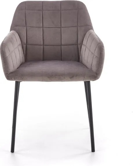 Tapicerowane krzesło do jadalni z wysokimi podłokietnikami K305