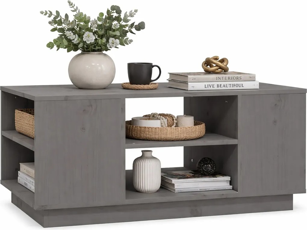 Szary prostokątny stolik kawowy skandynawski H3-A56