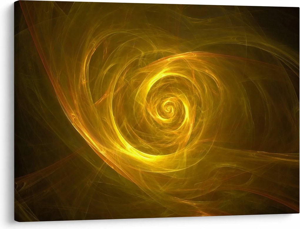 Obraz abstrakcyjnej żółtej spirali (70x50 cm)