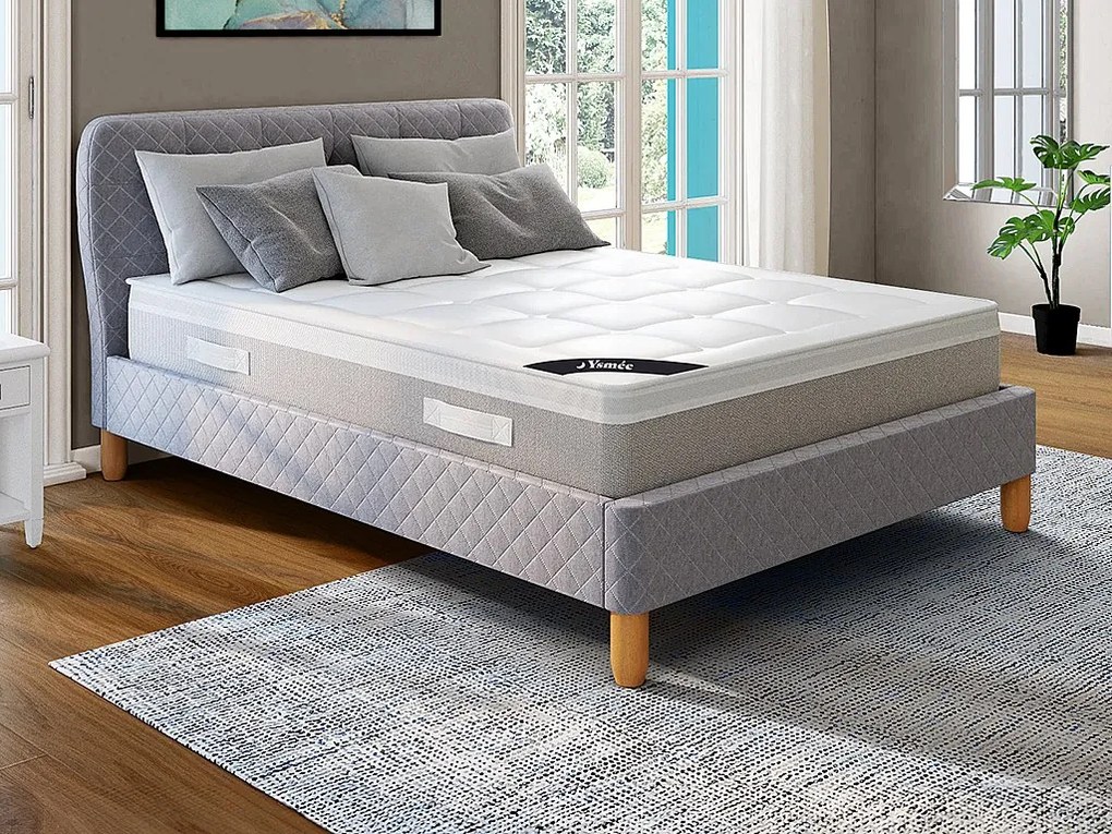 Materac 160 x 200 cm ze sprężynami kieszeniowymi 7 stref lateksowa warstwa wierzchnia gr. 28 cm - DUCHESSE II YSMÉE