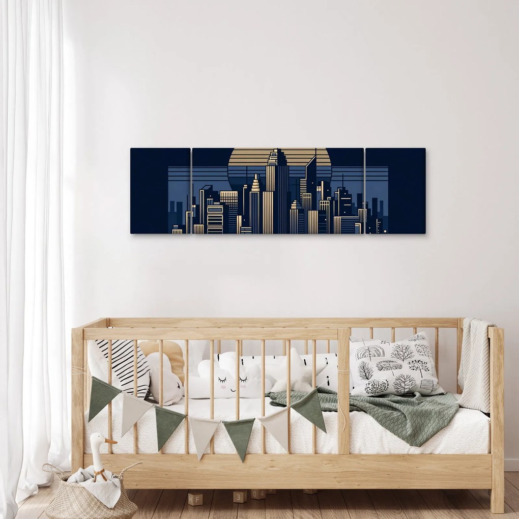 Obraz – Geometryczne miasto (170x50 cm)