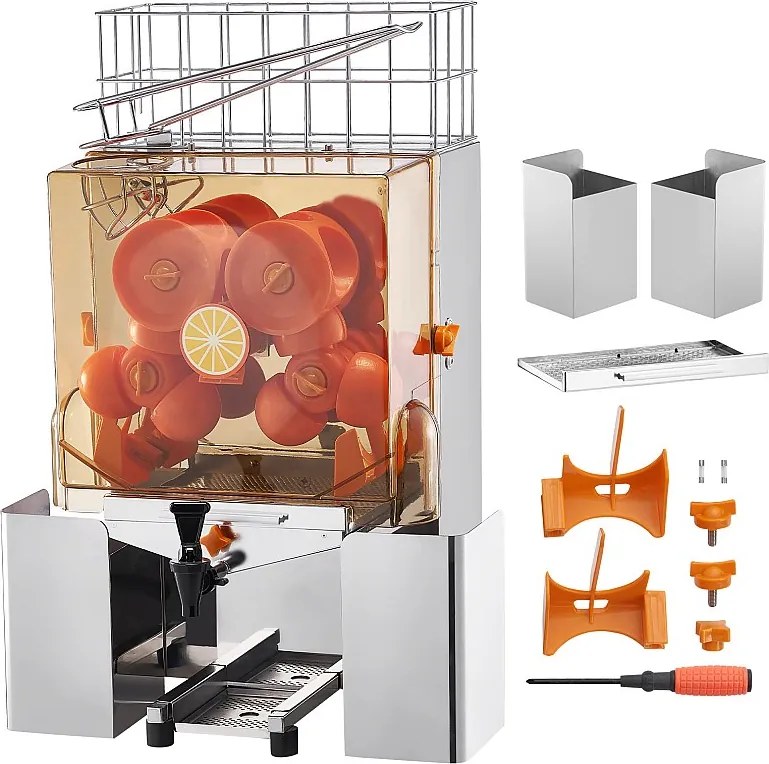 Wyciskarka do Soków SucceBuy Komercyjna 120 W z Wyciskarką do Soku Pomarańczowego i Kranem do Wody, Wyciska 20 Pomarańczy/Minutę, Pokrywa z PC