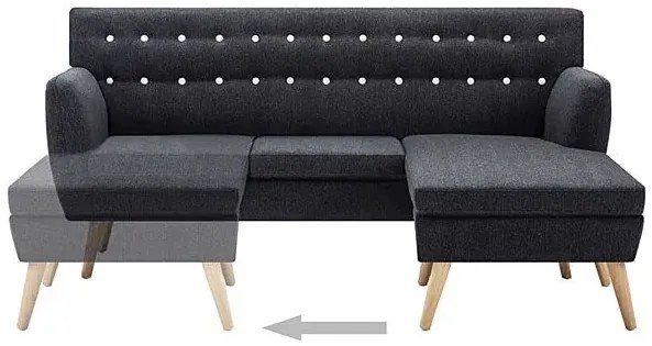 Tapicerowana pikowana sofa ciemnoszaraF5-B82