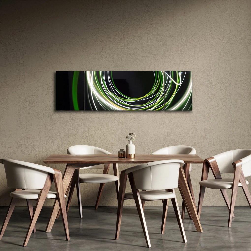Obraz zielonych kresek (170x50 cm)