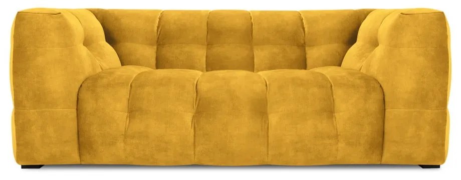 Żółta aksamitna sofa Windsor &amp; Co Sofas Vesta, 208 cm