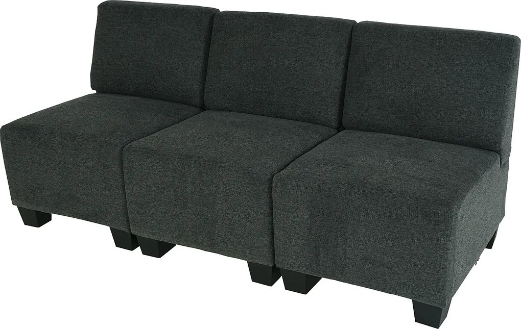 Modułowa sofa 3-osobowa Moncalieri,  antracytowo-szara, bez podłokietników