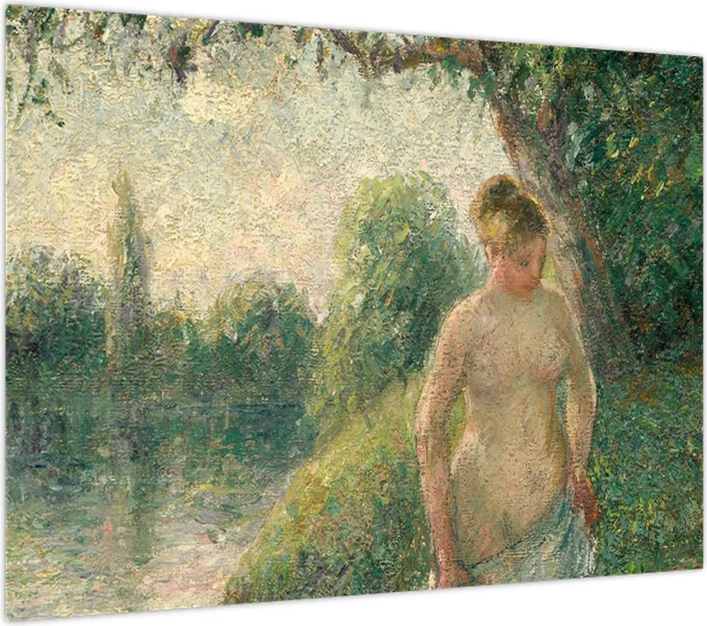 Obraz na szkle - Camille Pissarro, The Bather, reprodukcje (70x50 cm)