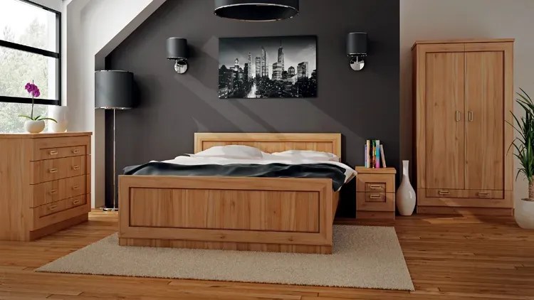 Dwuosobowe łóżko 160x200 dąb lefkas- Lorines 21X