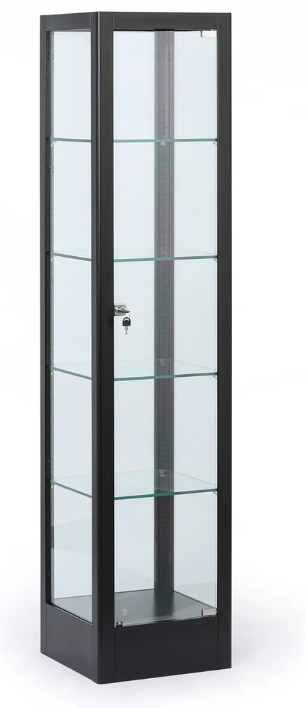 Witryna szklana, 1800 × 400 × 400 mm, czarna