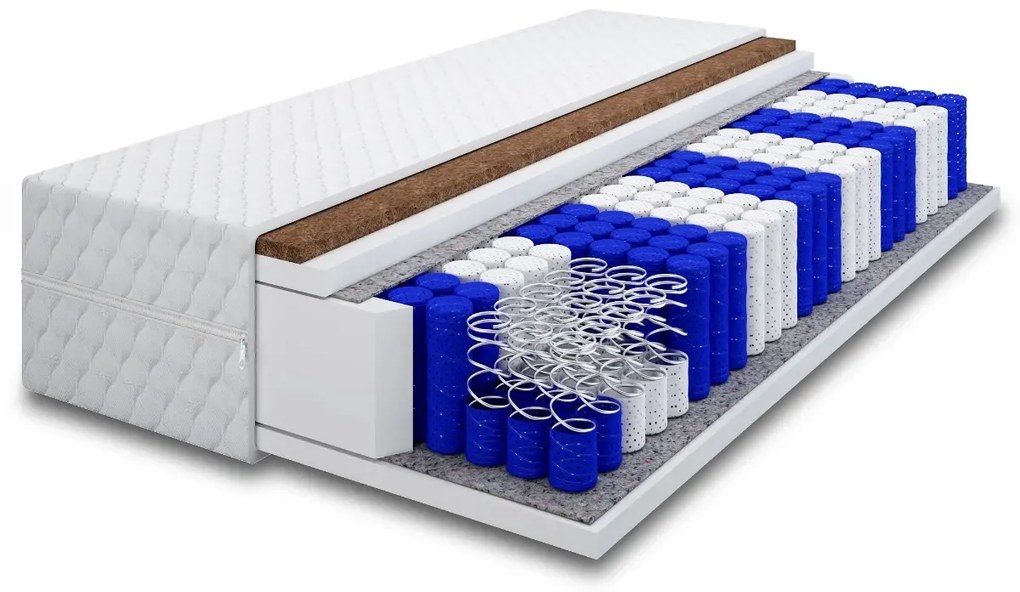 Łóżko młodzieżowe VIVO 80x200 jasne szare z tapicerowanym panelem i pojemnikiem na pościel MKPOL