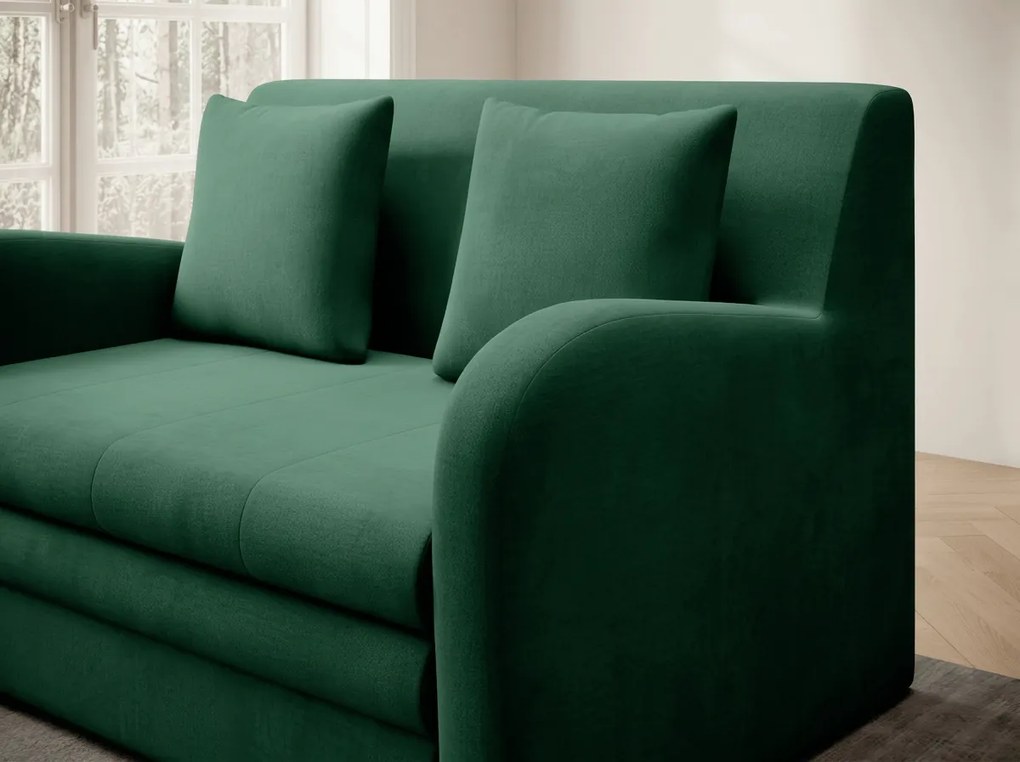 Rozkładana 2-osobowa sofa ARIO NUBE, ciemnozielona