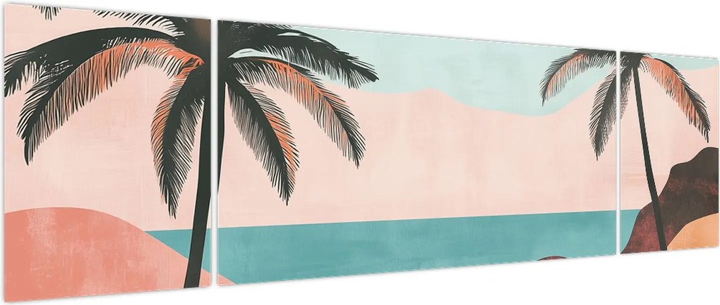 Obraz - Palmy nad morzem (170x50 cm)