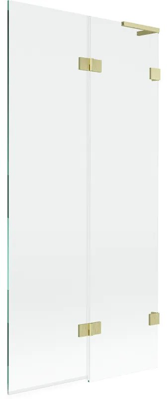 Mexen Lunar L parawan nawannowy 2-skrzydłowy prawy 90 x 150 cm, transparent, złoty szczotkowany - 897L-090-100-55-00-P