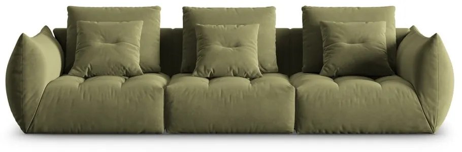 Jasnozielona aksamitna sofa 332 cm Bloom – Micadoni