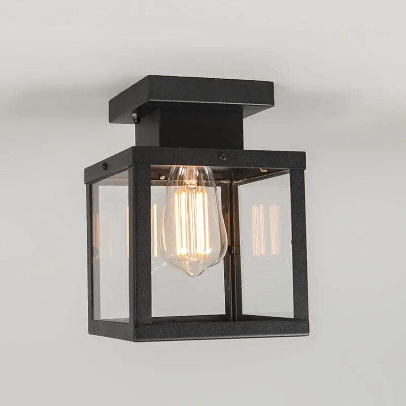 Zewnetrzna Industrialna lampa sufitowa zewnętrzna czarna 1-światłowa - Rotterdam Nowoczesny Oswietlenie zewnetrzne