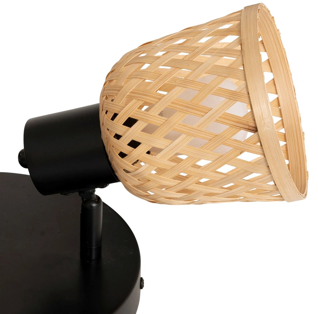 Lampy sufitowe LIO 3 klosze z plecionego bambusa, 3 x Ø 25 cm