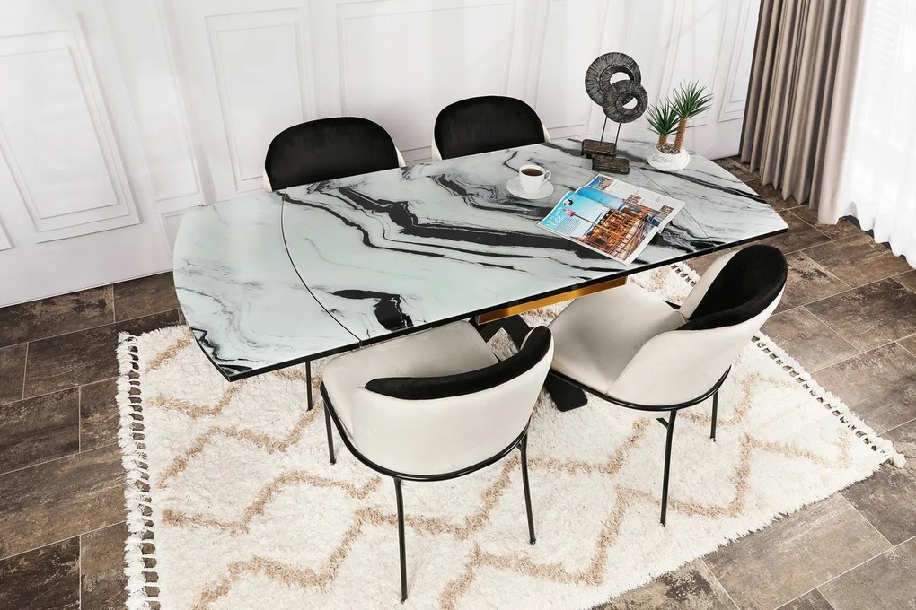 Zestaw krzeseł do jadalni Dore Black and Cream, 2szt., 2 szt.