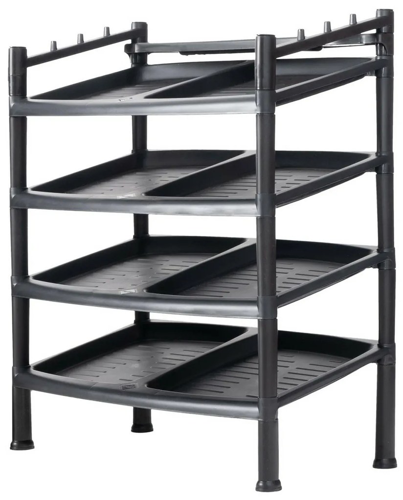 Szafka na buty 4 półki Black 52 x 34 x 67 cm