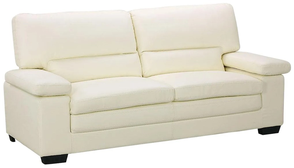 Kanapa 3-osobowa ze skóry bawolej w kolorze kości słoniowej – MIMAS II