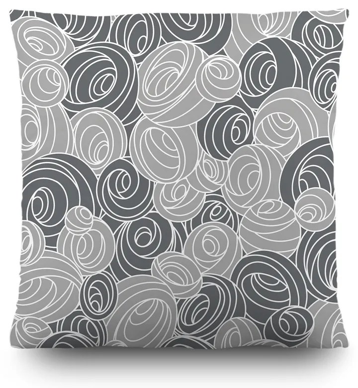 Poduszka Spirals szara, 45 x 45 cm