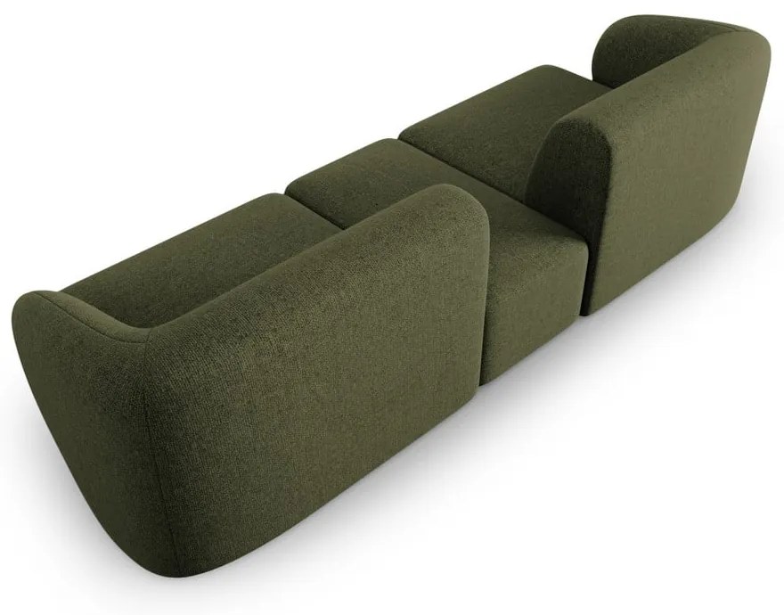 Zielona sofa z tkaniny szenilowej 246 cm Paolo – Milo Casa