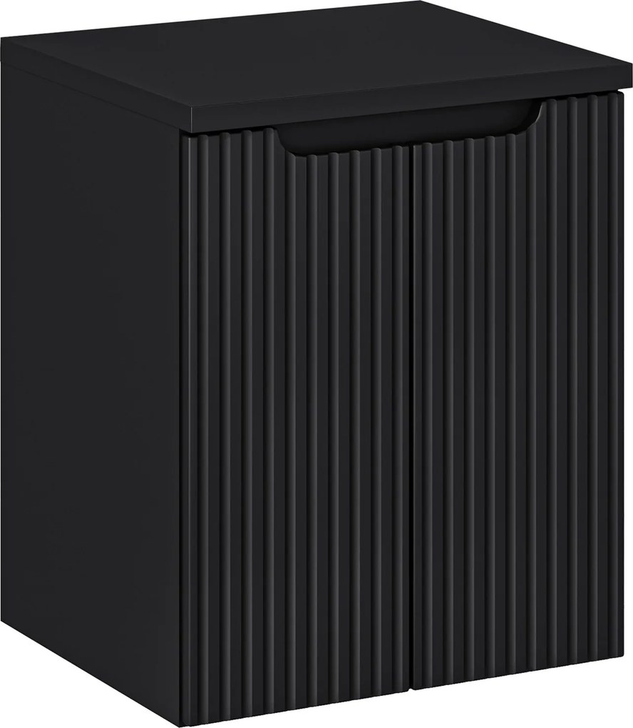 Szafka umywalkowa 2-drzwiowa Nova 50 cm z blatem, czarny mat