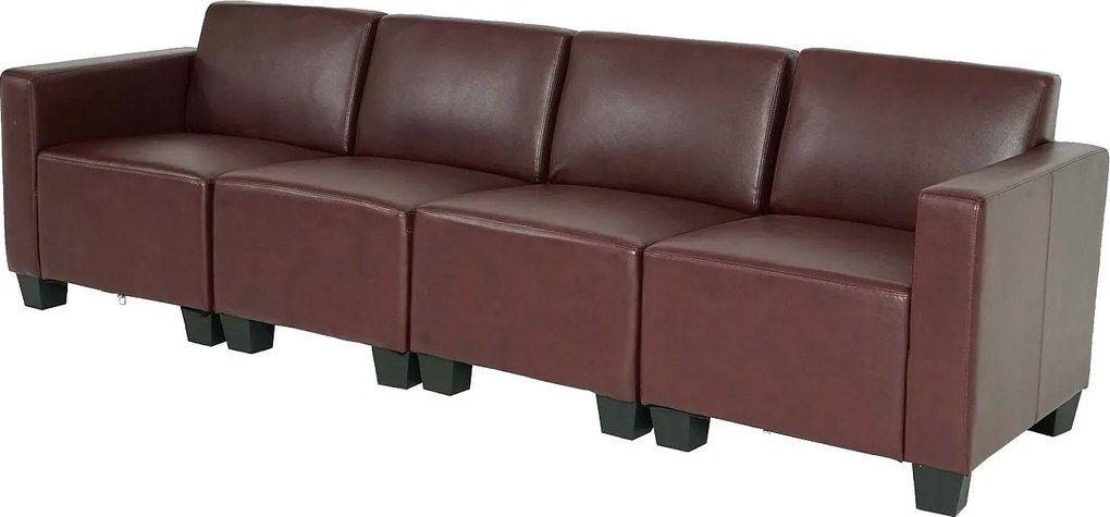 4-osobowa sofa Moncalieri,  czerwono-brązowa