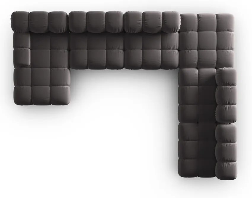 Ciemnoszara aksamitna sofa 379 cm Bellis – Micadoni Home