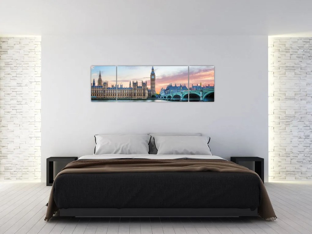 Obraz - Londyn w pastelowych kolorach (170x50 cm)