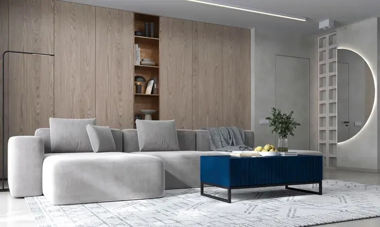 Lamelowa granatowa ława kawowa P5-K01