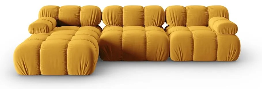 Żółta aksamitna sofa 285 cm Bellis – Micadoni Home