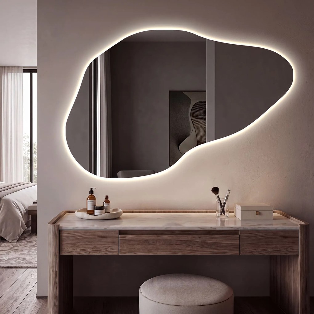 Lustro do Sypialni Nieregularne Podświetlane LED P221