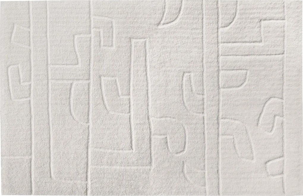 Dywan z wypukłym wzorem z ręcznie tkanej wełny nowozelandzkiej - 160 x 230 cm - 1400g/m2 - Kość słoniowa - CORALIE