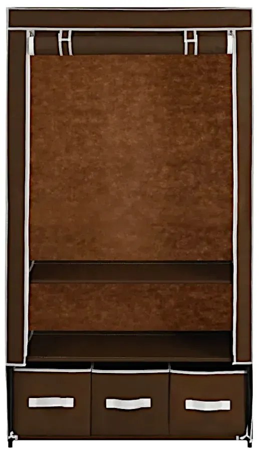 Brązowa składana materiałowa szafa K6-Z32
