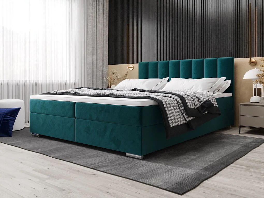 BEDANTE Łóżko kontynentalne ZILANO2 180x200 Itaka 39 Niebieski
