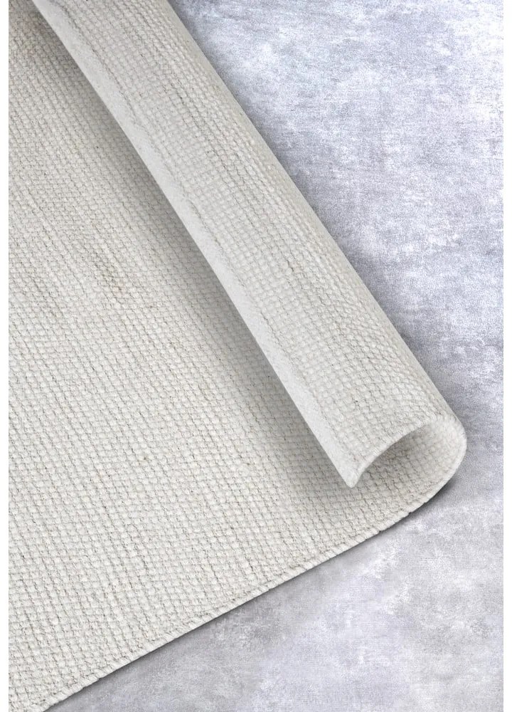 Kremowy dywan z mieszanki wełny tkany ręcznie 80x150 cm Pradesh Natural White – Elle Decoration