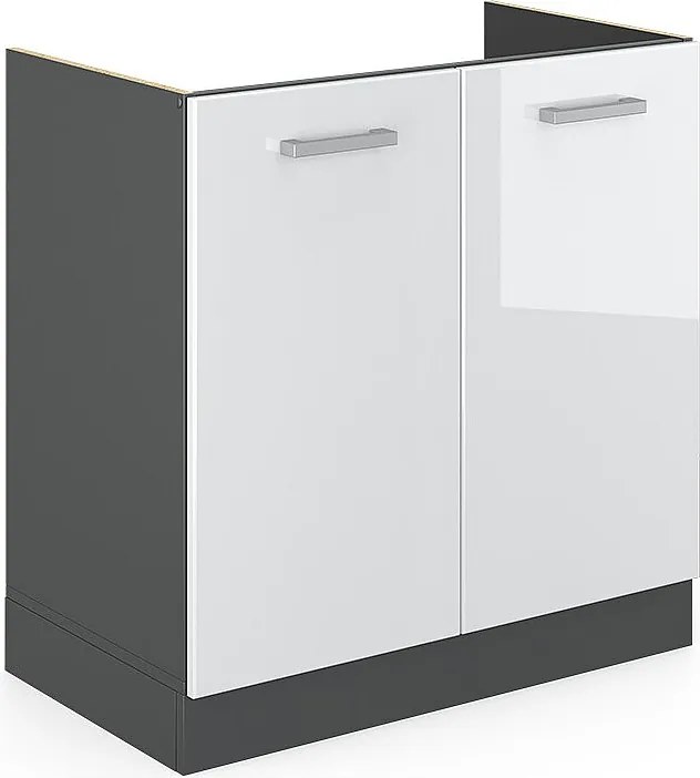 Szafka pod zlew biały wysoki połysk 80x46x81.6 r-line